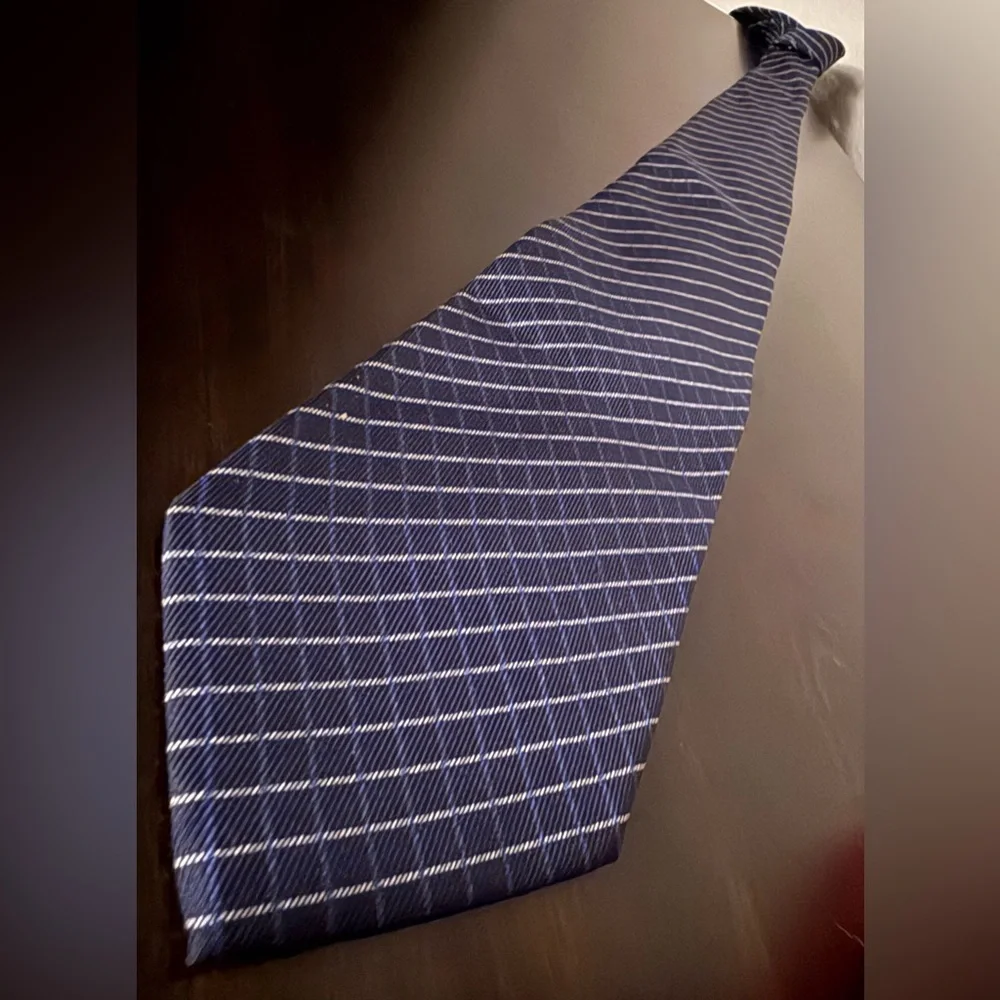 Polo Ralph Lauren Blue Striped Silk Tie Classic Mens Necktie Business Formal